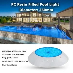 2020 Hot Sale 18W 12V White/ Cool White/RGB Color Wall Mounted LED Swimming Pool Light with CE RoHS IP68 Reports