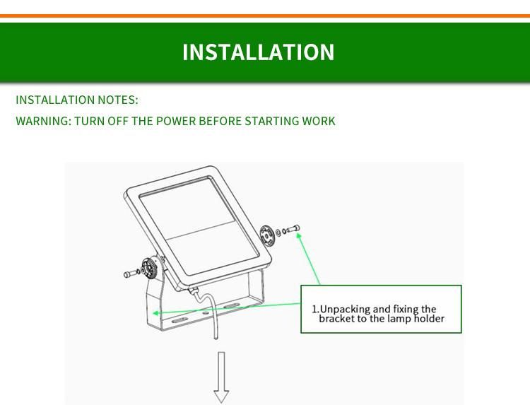 2022 High Light Efficiency Ultrathin 500W LED Flood Light