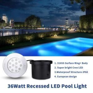 High Power 36watt Recessed LED Swimming Pool Underwater Lights