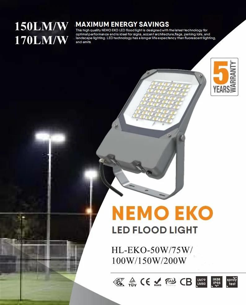 Newest Design High Quality 5 Years Warranty LED Outdoor Flood Lights 100W