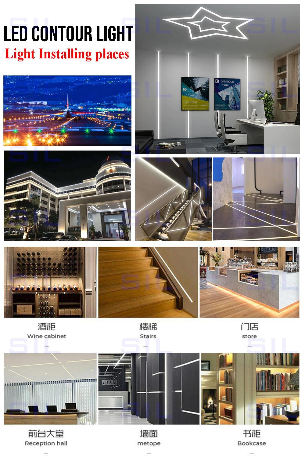 LED Linear Lighting Aluminum Die Casting 12W 24V Multiple Embedded Angle Installation LED Contour Light Wall Wash Light