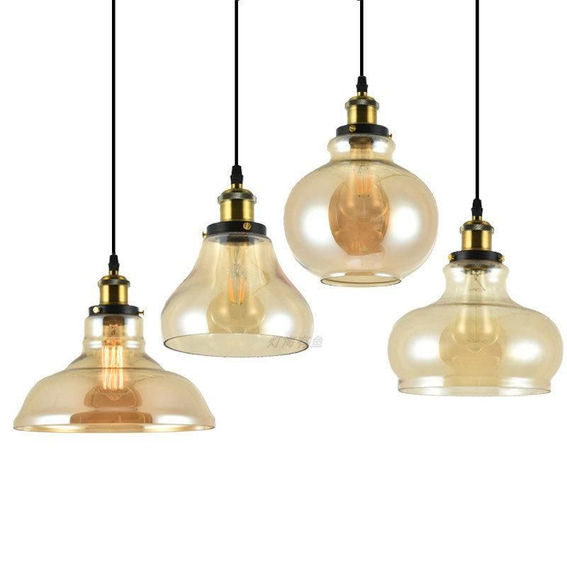 2022 Popular Bell Glass Lampshade Chandelier Middle Size Farmhouse Decorative Pendant Light