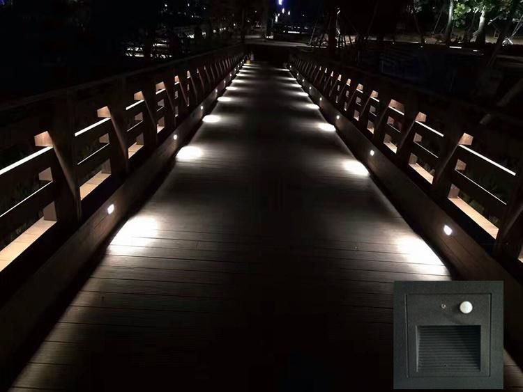 Ce Approved 3W Outdoor LED Recessed Wall Lamp Light Induction Embedded Step Stair Light IP65