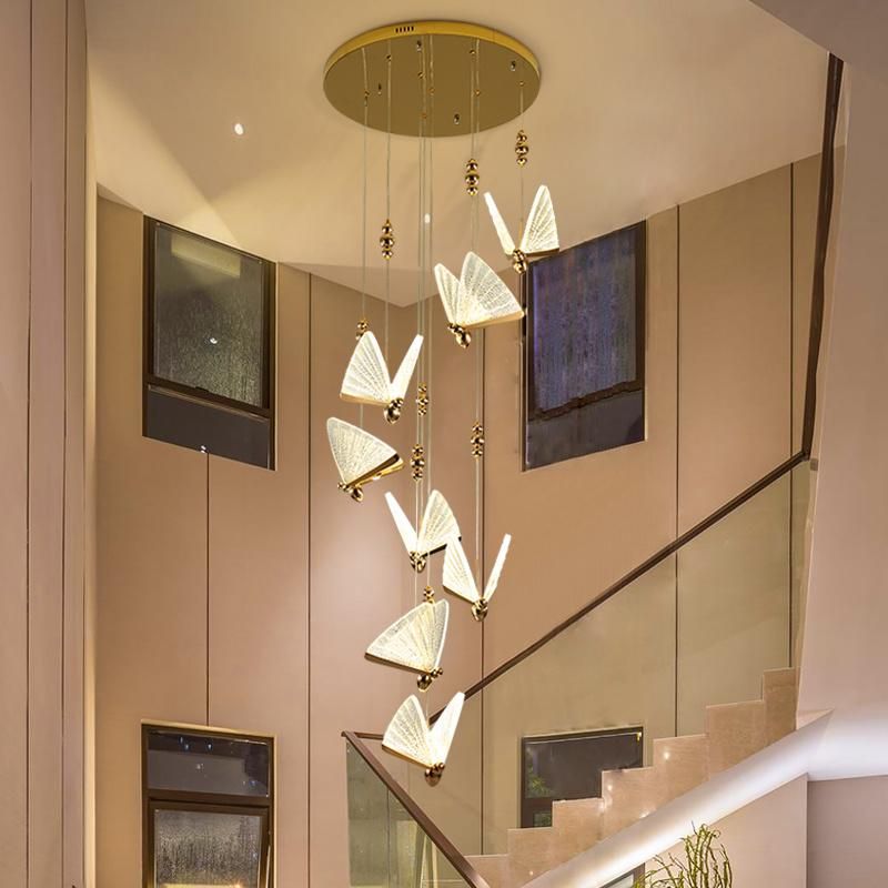 2022 Hotel Luxury Dining Hinging Crystal Butterfly Chandeliers Lighting