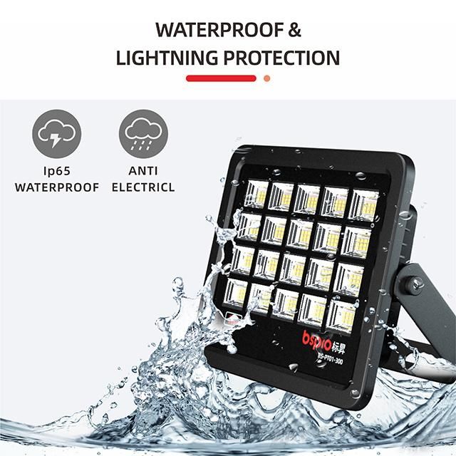 Bspro High Powered LED Rechargeable Floodlight Outdoor Housing 80W 200W 300W Solar Flood Light