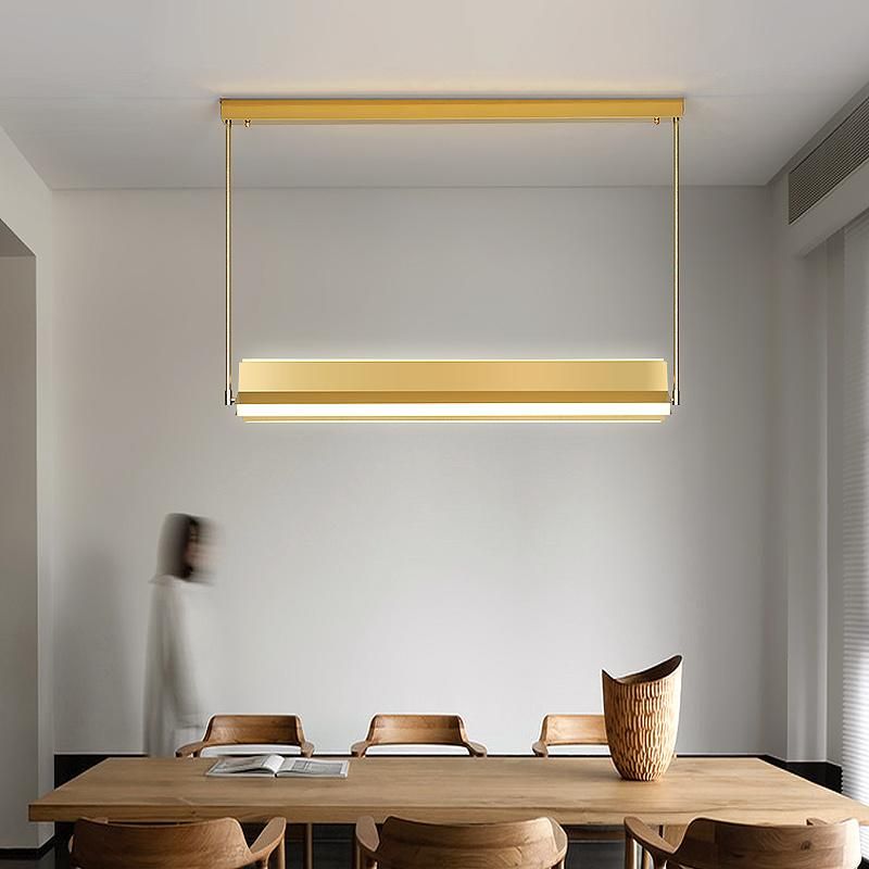 2022 Ceiling Surface Black Painted Modern Long Linear LED Office Pendant Light