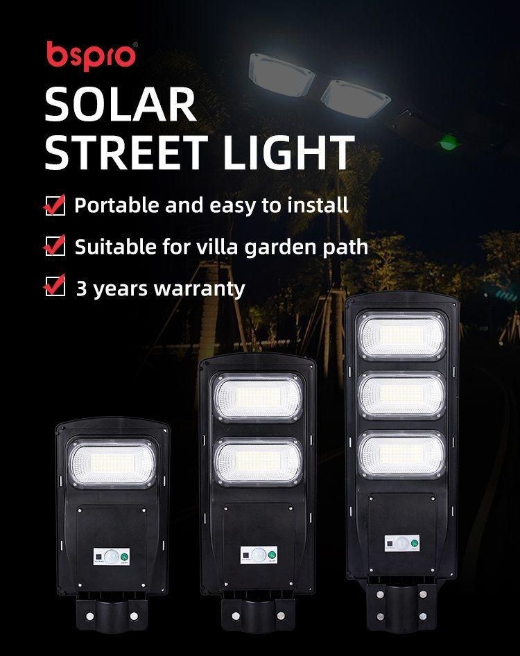 Bspro Waterproof IP65 Long Super Bright Working All in One Spot Lighting Time LED Solar Street Light