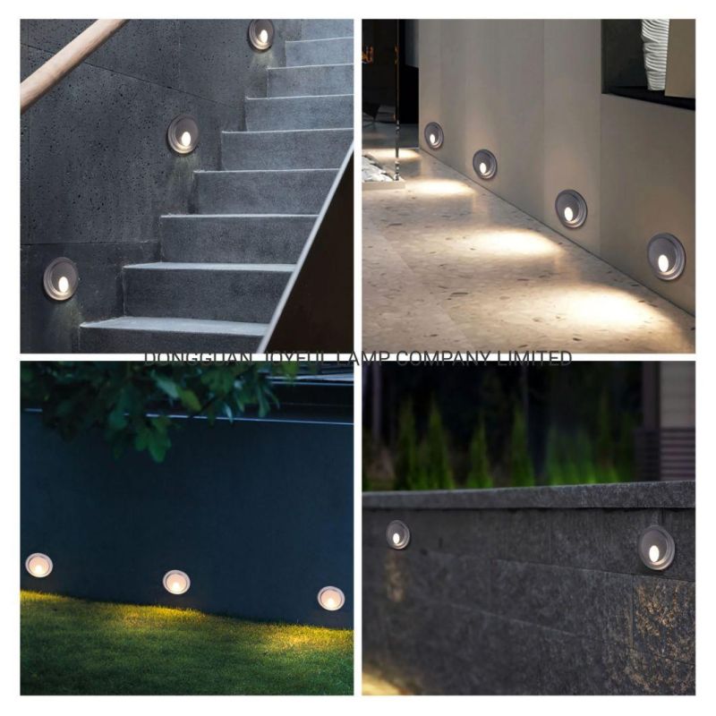 Outdoor LED Wall Light Round Stainless Steel Cover LED Step Light Path Light