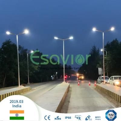 Esavior 60W All in One Solar Street Lighting Solar Power LED Light with Lithium Battery
