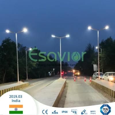 Esavior 60W All in One Solar Street Lighting Solar Power LED Light with Lithium Battery