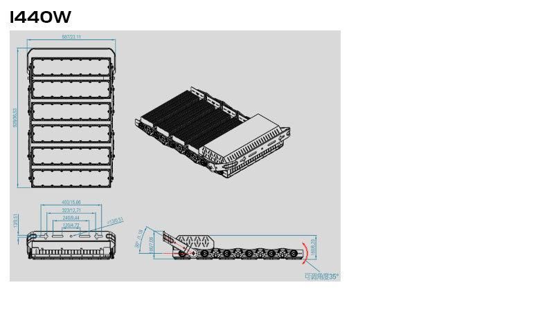 720W Floodlight 200W 500W 1000W 1500W LED Stadium Sports Flood