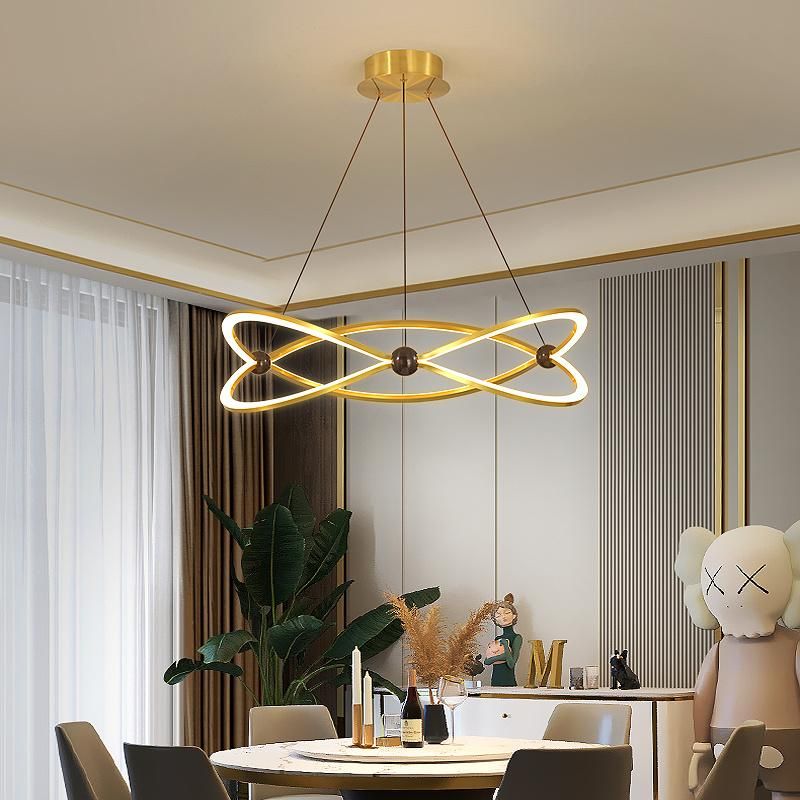2022 Modern European Rings Chandelier LED Dining Pendant Light LED Lamp Decorative for Living Room Hotel Lobby Pendant Light