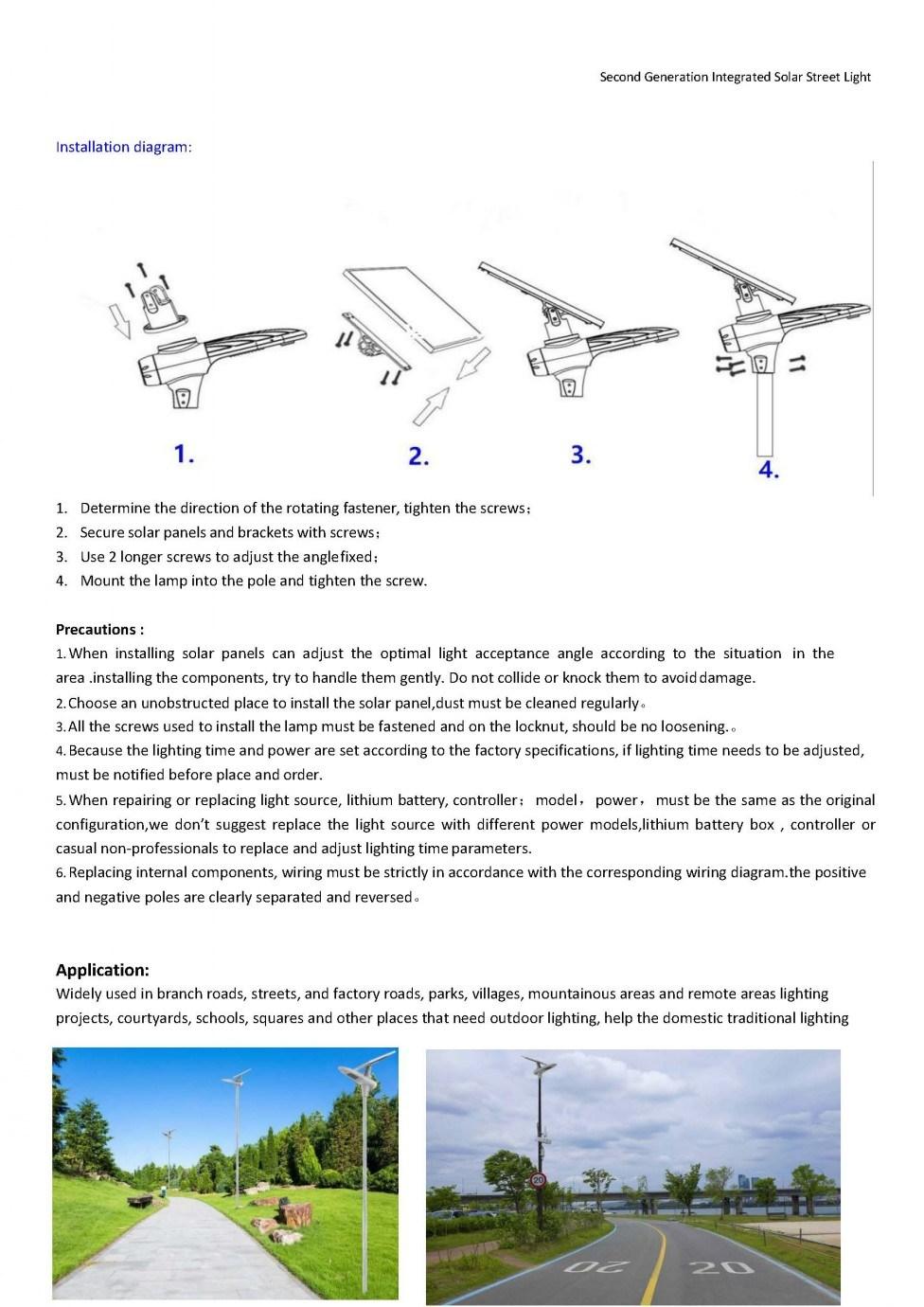 Rygh-8000lm 80W Shenzhen Manufacturer Aluminum Lithium Battery LED Solar Panel Street Lights Outdoor Warm White Cool White