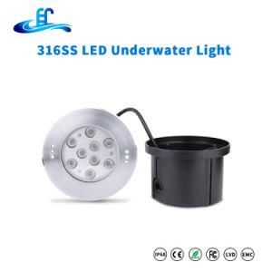 27W IP68 316ss DC12V High Power Recessed LED Lamp with Edison LED Chip