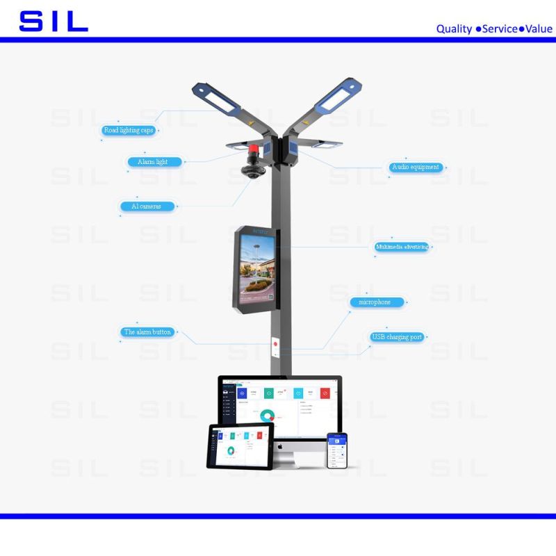 5g Outdoor IP65 Roadside Advertising Light Pole Display Screen HD Street Pole Advertising LED Street Light