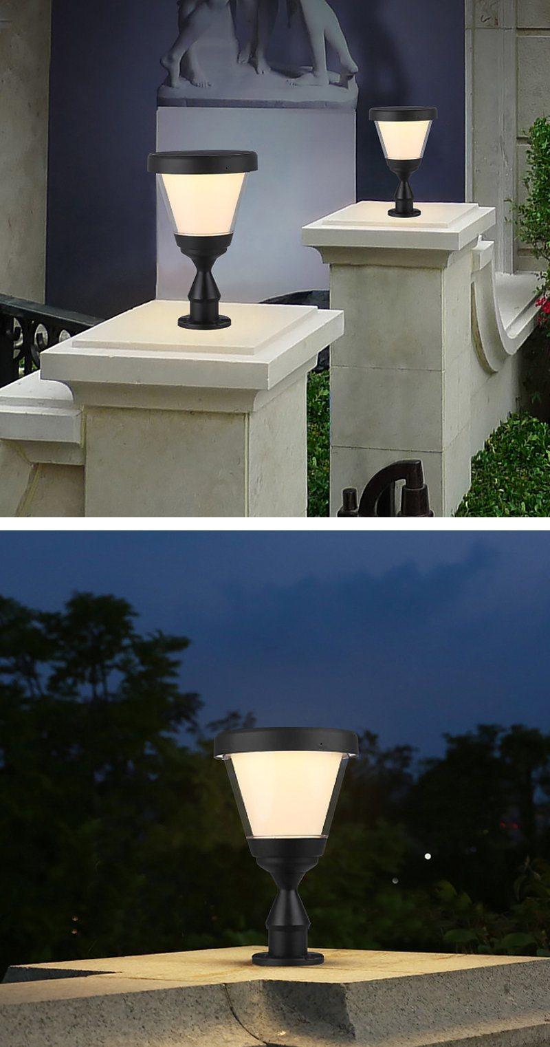 Outdoor LED Post Lights Garden Decor Solar Fence Main Gate Solar Pillar Light Solar Power Station