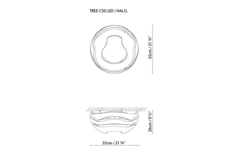 Tree Series C Materials LED Light Source Dimmable White Black Color Round LED Ceiling & Pendant Light
