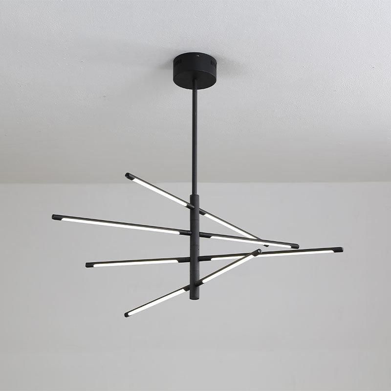 2022 Simple Modern Light Fixture Nordic Style Aluminum House Deco Pendant Creative Black Linear LED Light Pendant Free Shipping