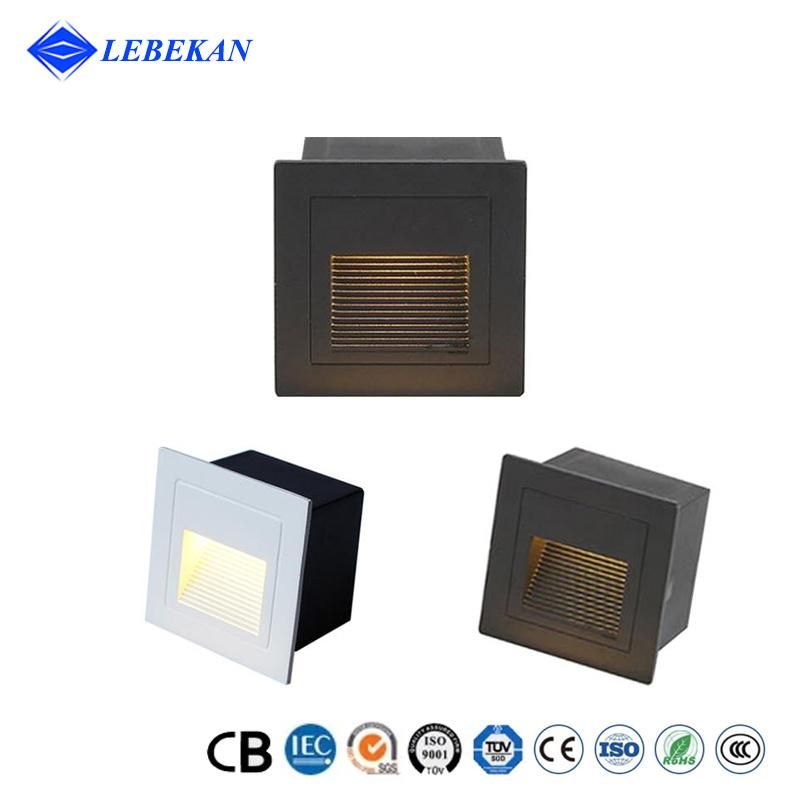 Outdoor Square Wall Foot Lamp 2W Recessed Lighting Square 1W LED Step Light LED Stair Light