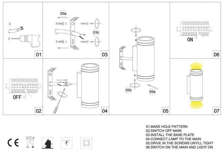 Aluminum Outdoor Cylinder up Down LED Lamp Fixture Wall Lighting Waterproof Wall Light Washer Sconce Lights