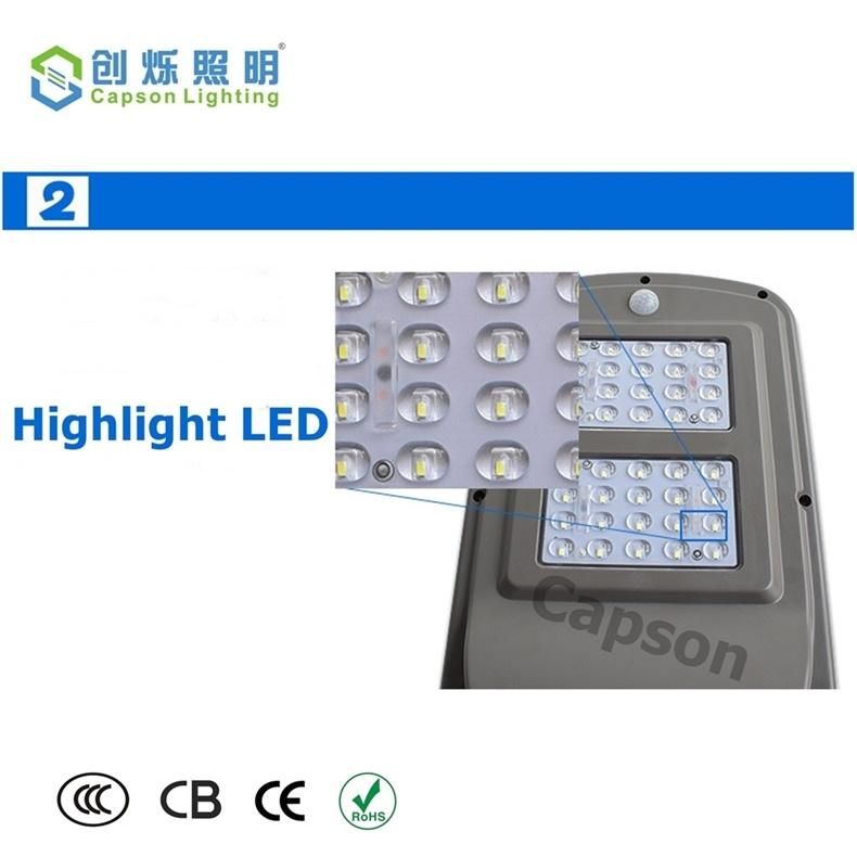 Wholesalers Factory LED 20W 40W 60W ABS Garden Outdoor Waterproof IP65 All in One Integrated LED Solar Street Light Solar Light LED Street Light CS-Ytld4
