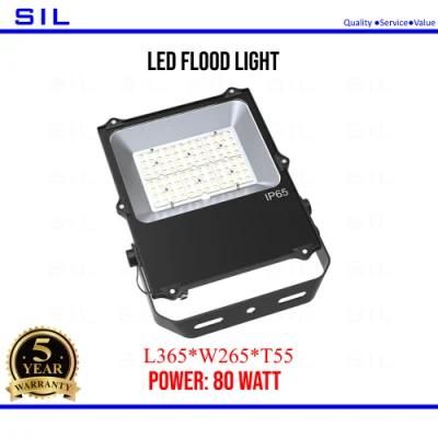 Die Cast Aluminum Garden Waterproof IP65 Ultra Slim 80W Outdoor LED Flood Light