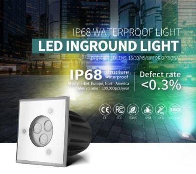 DMX512 RGB Control LED Light IP68 Waterproof SS316L LED Ground Light LED Light