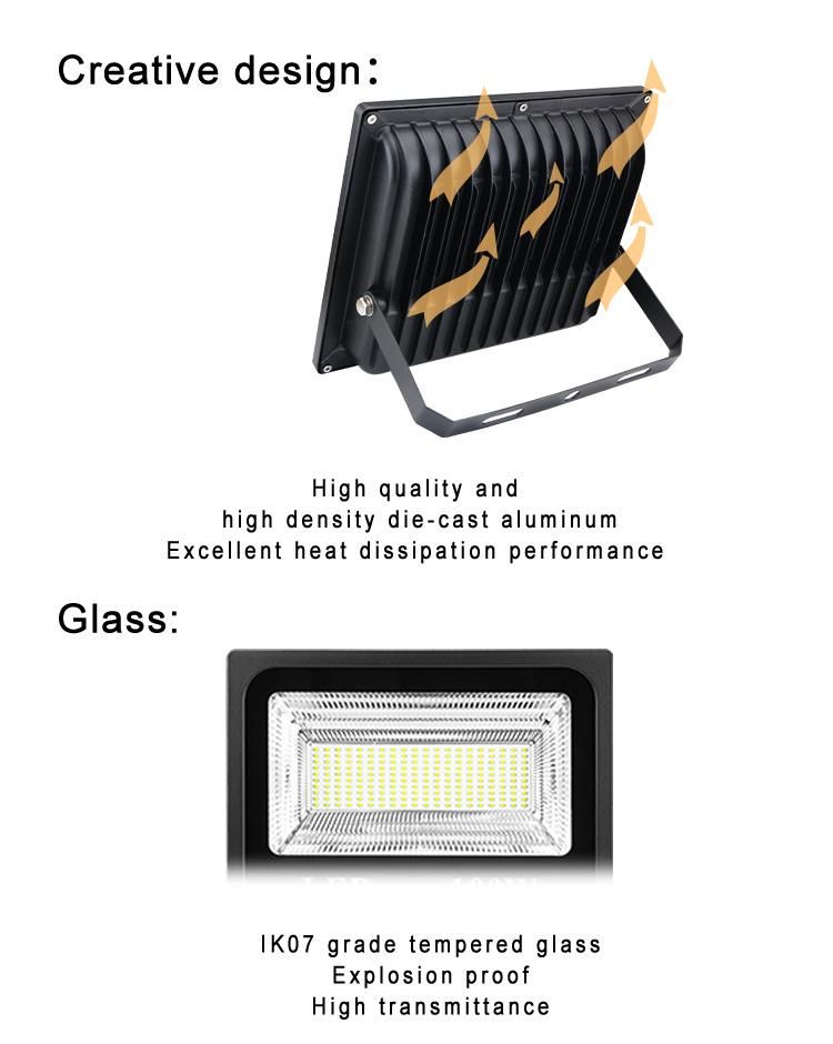 12V 100 Watt 200 Watt LED Flood Light High Power Light High Lumen IP65 Outdoor