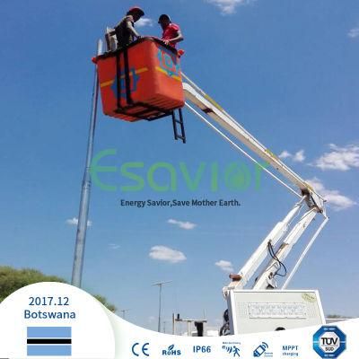 High Lumens 6000lm 60W All in One Solar LED Street Lighting Integrated Solar Panel Lamp with Motion Sensor and Ce RoHS IP66