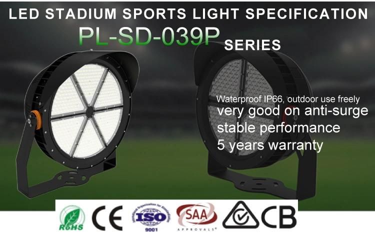 High Concentrated 500W LED Stadium Spor Flood Light