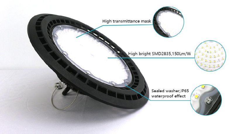 IP68 Factory Industrial SMD2835 100W 150W 200W UFO LED High Bay Light