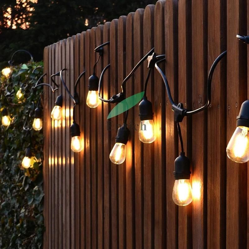 15m 15PCS Bulbs Weatherproof S14 LED Bulb String Lights for Patio