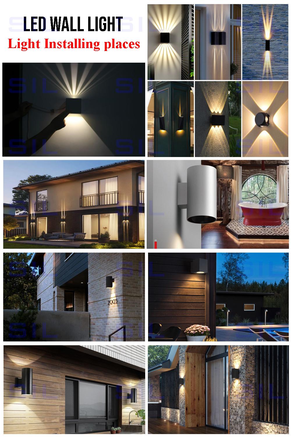 Modern LED Outdoor Wall Lamps Garden up and Down Wall Sconce ABS Indoor Exterior LED Wall Light for Home Bedroom