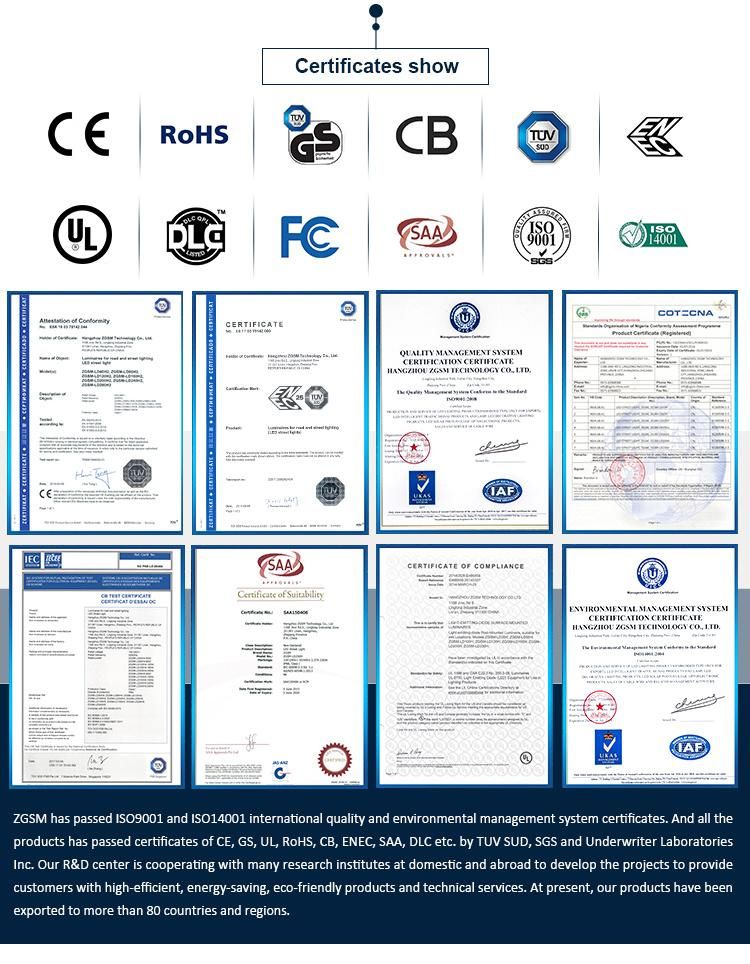 High Power ISO9001 Certified 240W LED Street Lamp Aluminum Lamp