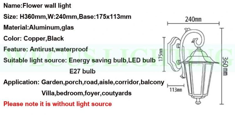 Outdoor Porch Lamp Fashion Villa Garden Light Balcony Corridor Gateway Yard Wall Sconce (WH-HR-65)