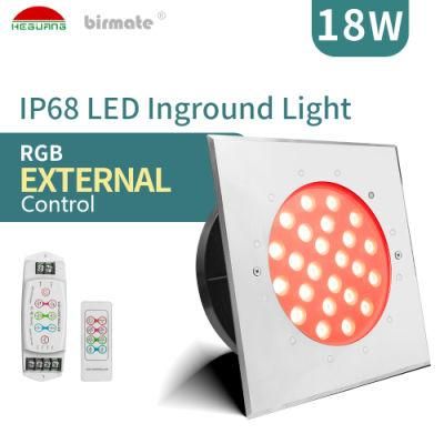 18W RGB External Control IP68 Structure Waterproof LED Park Square Underground Lights