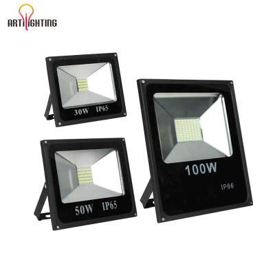 Slim Outdoor Powerful IP66 120lm/W 30W 50W 100 Watt LED Flood Light for LED Stadium High Mast Floodlight Street