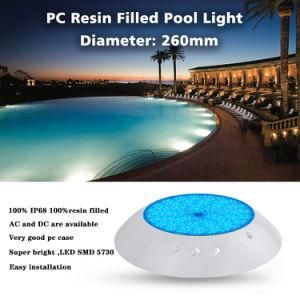 2020 Hot Sale Nicheless Flat Resin Filled Thin 18W Wall Mounted IP68 RGB Underwater LED Swimming Pool Lights with CE RoHS IP68 Reports