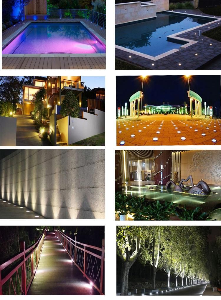 12V RGB Waterproof Outdoor Landscape LED Ground Stainless Steel Dimmable Garden Spot Uplight Steps 12V Deck Floor Underground Side Stairs Inground Light