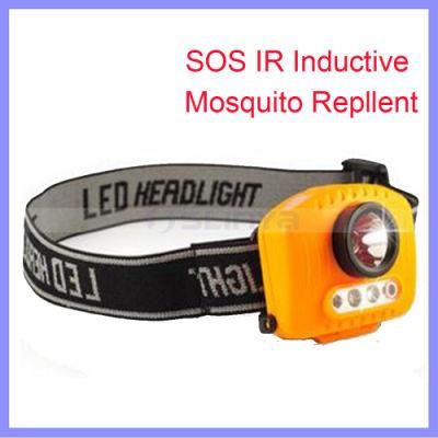 Factory CREE LED IR Induction Headlamp Sos Mosquito Repellent Flashlight Cap Fishing Light Headlight (1116)