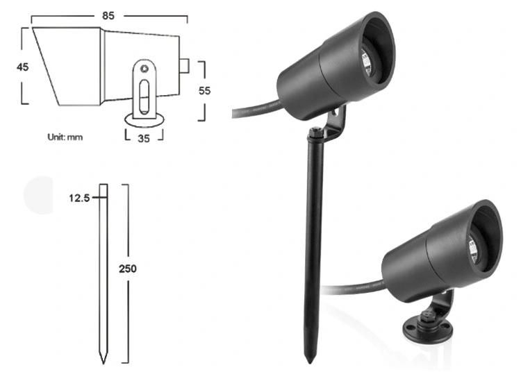 IP67/IP68 Waterproof Changeable Underground Spot AC Power 3W/10W/16W/20W RGBW LED Garden Spike Light