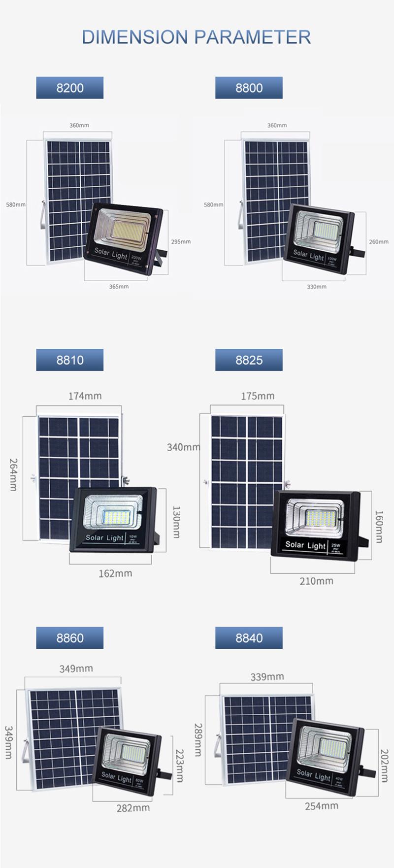 Garden LED Light 25W 40W 60W 120W 200W LED Flood Light with CE&RoHS Approval IP67 Outdoor Solar Flood Light