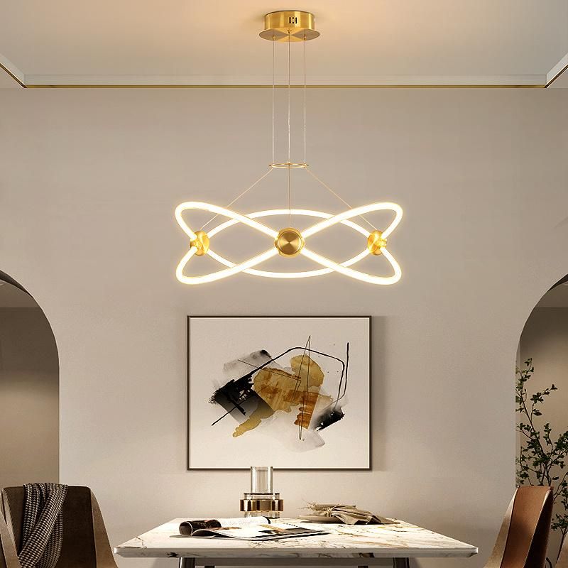 2022 Chain Dimmable Modern Luxury Aluminum Ceiling Crystal LED Contemporary Pendant Lights