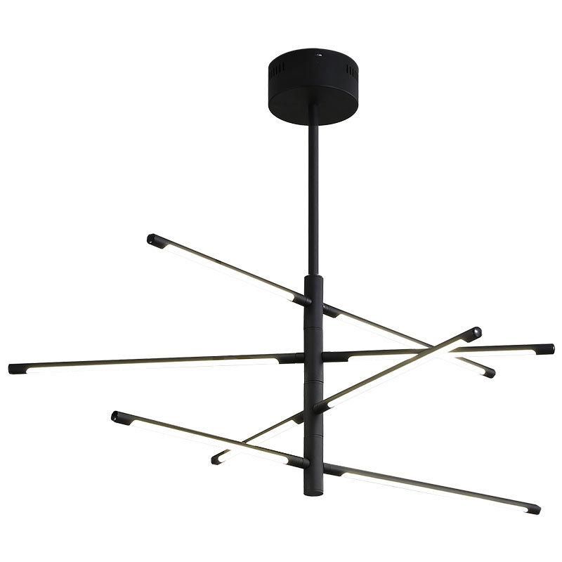 2022 Simple Modern Light Fixture Nordic Style Aluminum House Deco Pendant Creative Black Linear LED Light Pendant Free Shipping