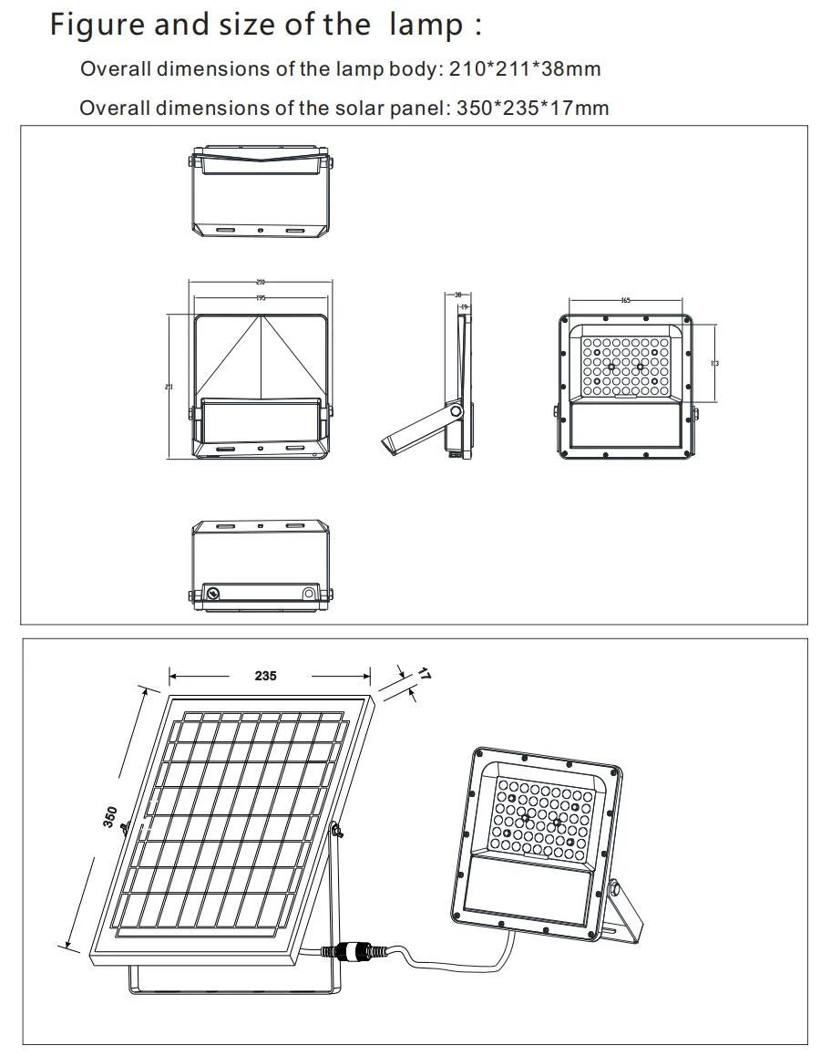 Solar Floodlights Outdoor High Bright Output Lighting 100W for Garden