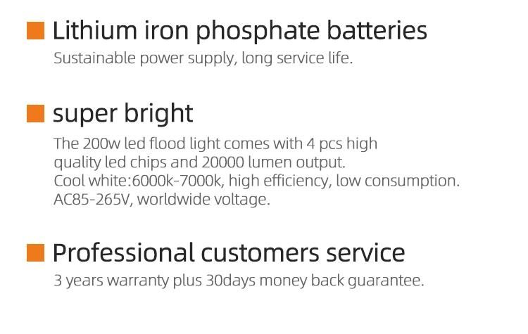 Reflectores 50W Motion SMD Rechargeable Solar Flood Lamp with 300W Panel Flood Light