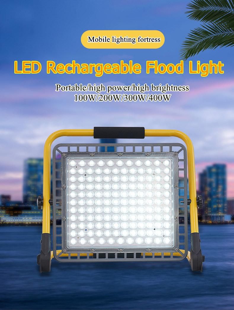 200W High Lumen Emergency Light for Home Rechargeable Flood Light