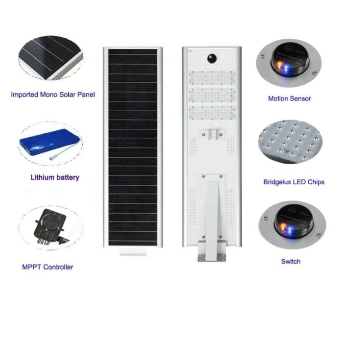 Rygh-M80 80W All in One Integrated Aluminum Solar Power LED Street Lights 130lm/W