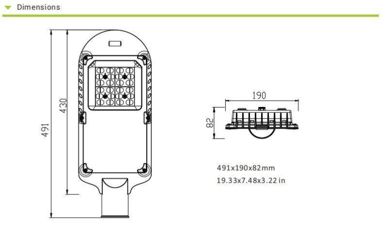 Outdoor Landscape Lighting Horizontal Installation 40W Road Street Lighting