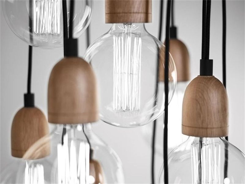 2022 Ilde Wood Max S Morden Glass Bulb Indoor Lighting LED Linear Pendant Light Industrial Chandelier